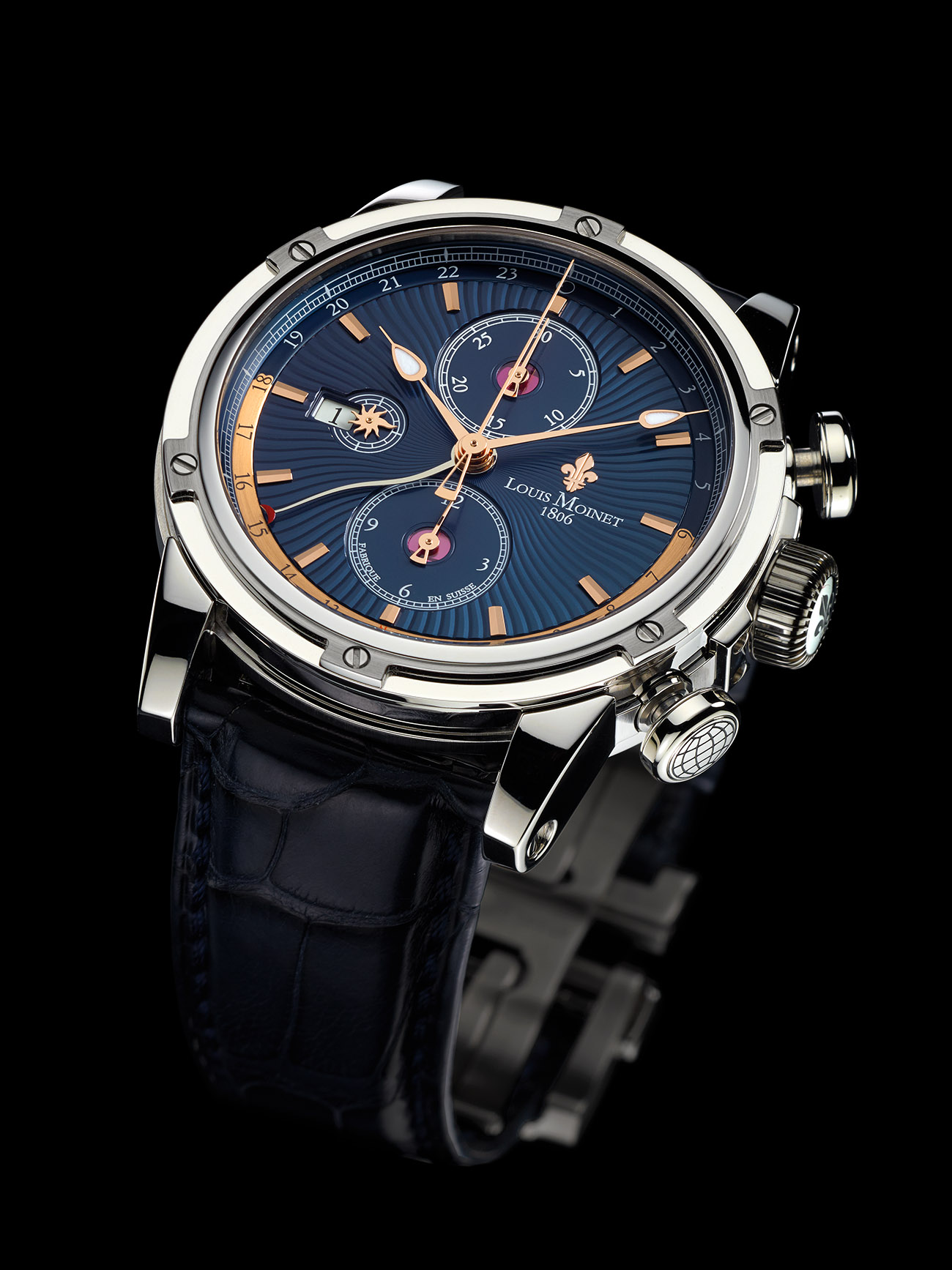 Louis Chronograph Stainless Steel Blue Dial, Ref. LM.24.10.25