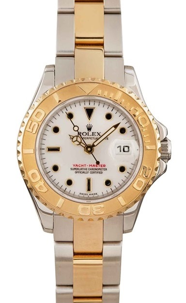 Rolex Yachtmaster Two Tone Midsize White Dial – Exclusive Timepieces